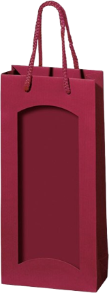 2er Papiertüte Akzente Rot mit Fenster