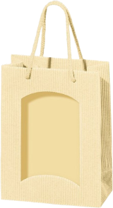 Papiertüte Crema Feine Welle mit Fenster