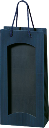 2er Papiertüte Blau mit Fenster 2er Papiertüte Blau mit Fenster