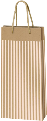 2er Papiertüte Streifen Weiss / Natur 2er Papiertüte Streifen Weiss / Natur