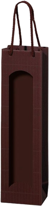 1er Papiertüte Dunkelbraun mit Fenster