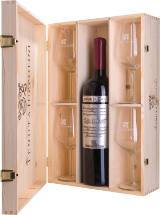 4er Holzkiste mit 4 Weingläser Magnum 4er Holzkiste mit 4 Weingläser Magnum